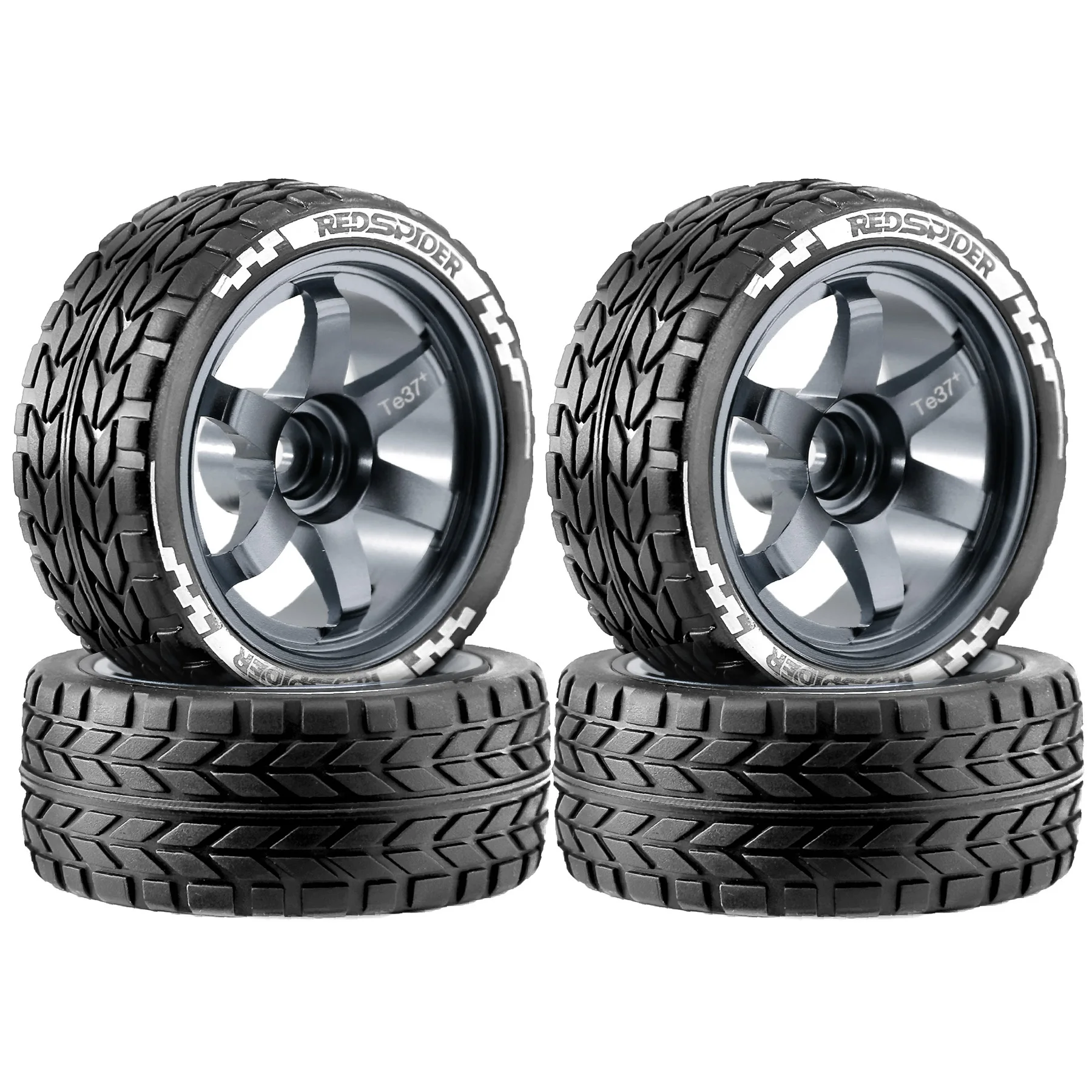 1/10 RC On-Road Drift Car Gummireifen Leichtmetallfelgen Naben Set für HSP 94122 94123 Tamiya TT02 HPI Kyosho Sakura CS D4 – Detail 23