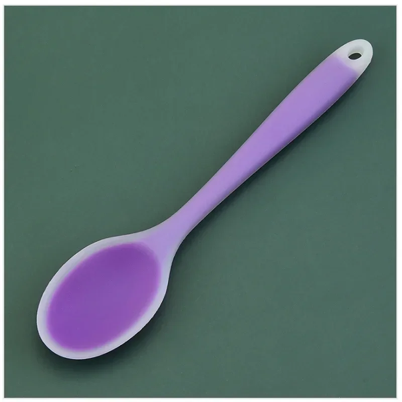 Colorful Silicone Spoon Heat Resistant Non-stick Rice Spoons Kitchenware Tableware Learning Spoon Cooking Kitchen Tool tableware