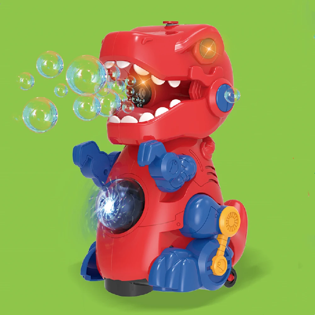 Baby Bubble Machine Electric Music walking Dinosaur Bubble Maker Blower  Indoor Outdoor Bath Toy Continuous Flow Bubble Gun LED