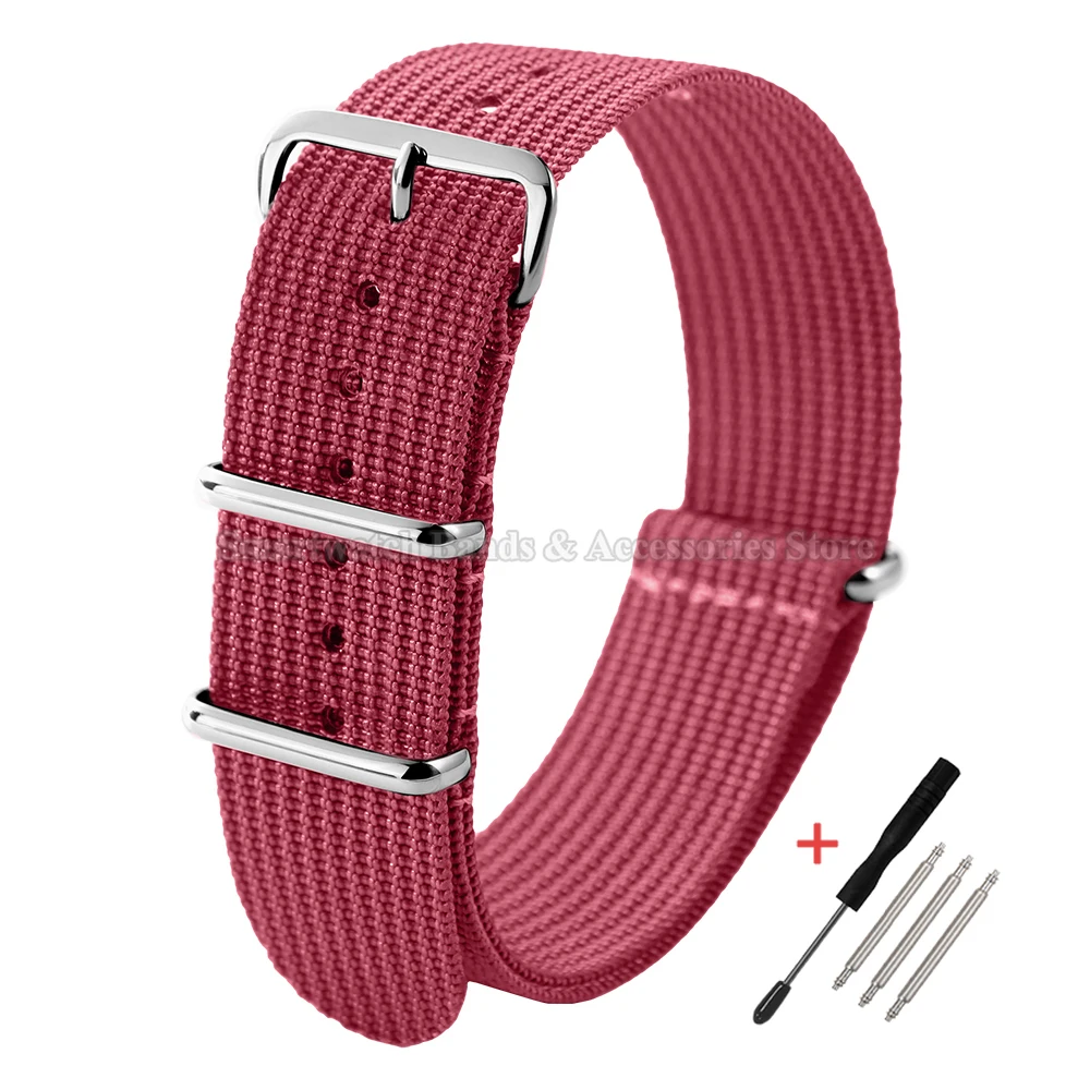 Ribbed Nylon Military Sport Watch Strap - Universal Wrist Band