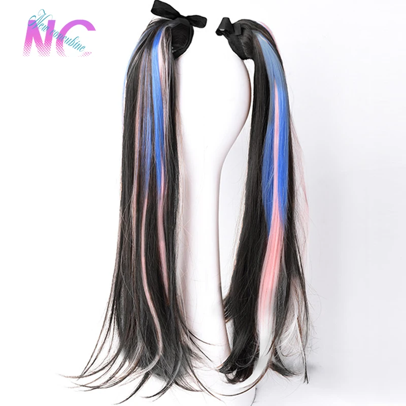 New Concubine Ponytail Hair Extensions In Hair Synthetic Wig For Women Natural Black Smooth Small Horse tail HairPiece Strap