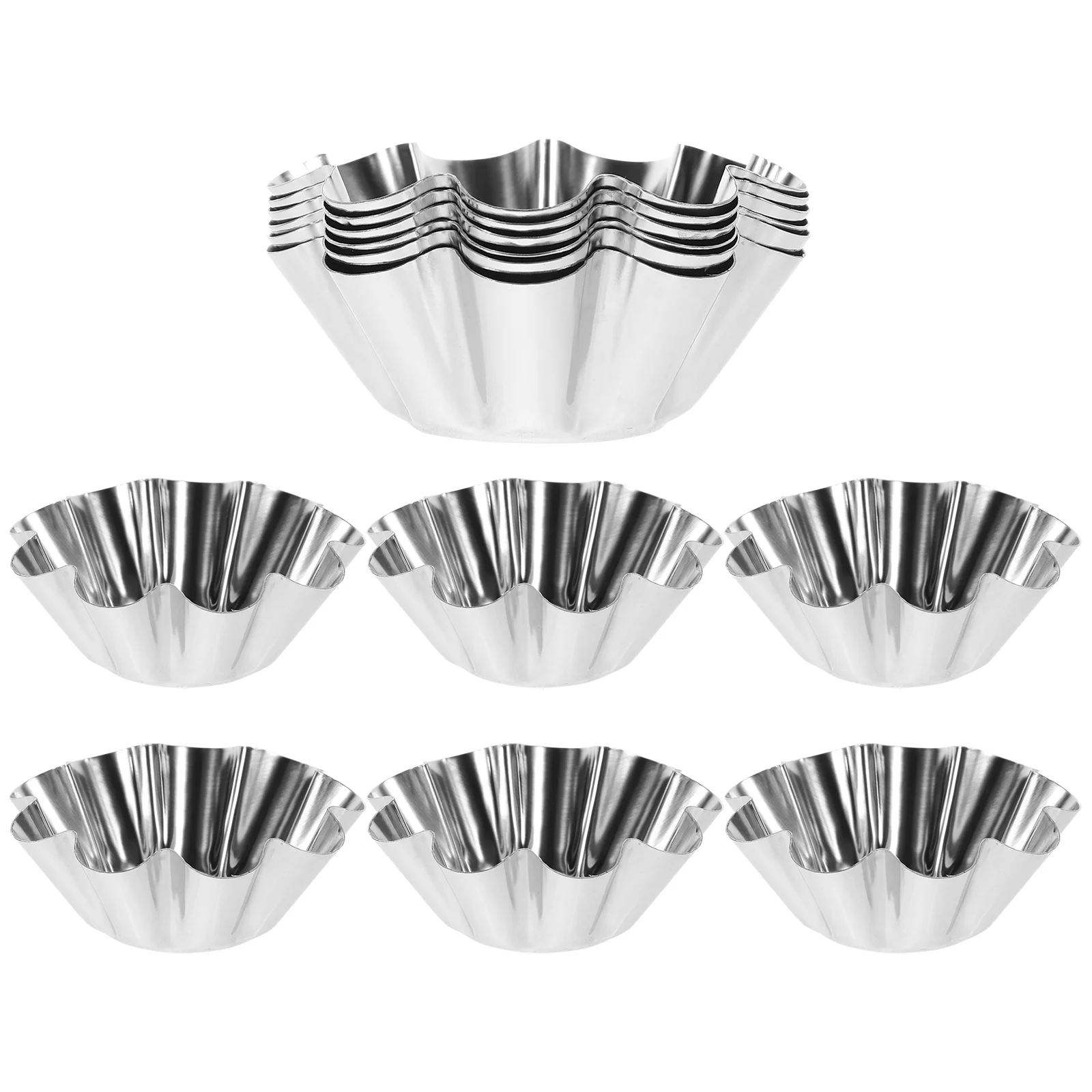 Cake Mold 6pcs 12pcs Carbon Steel Egg Tart Molds Nonstick Flower Shape Cupcake Muffin Pudding Mould Tartlets Cracker Tray
