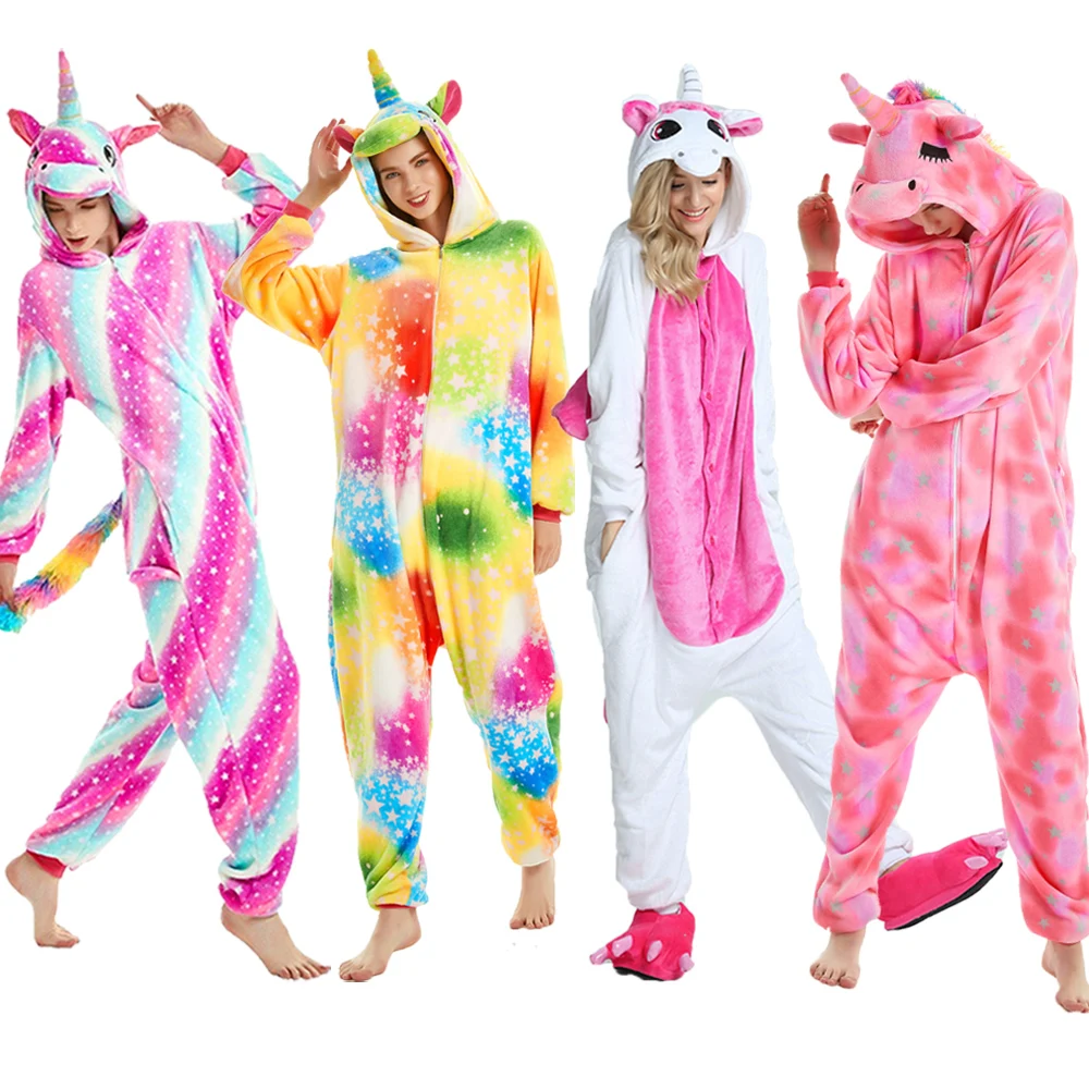 Kigurumi Pajamas Onesies Cosplay Pajamas Onesies Kigurumi Unicorn Cartoon Onesies Kids Children Animal Pajamas Jumpsuits Women Men Sleepwear Onepiece Anime Cosplay Costumes