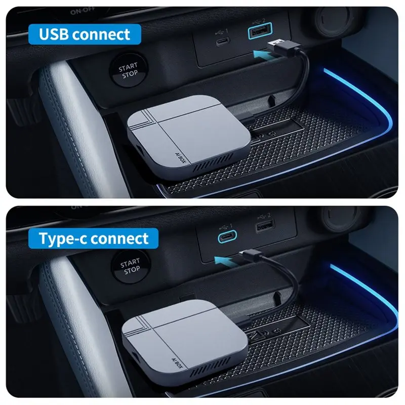 AT82-무선 Carplay 안드로이드 오토 4+ 32G 듀얼 와이파이 블루투스 4.2 유선-무선 Carplay 어댑터 자동차 스마트 AI 박스 안드로이드