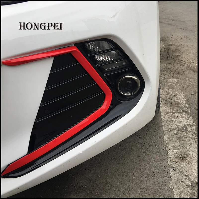 

For Hyundai Elantra Avante 2016 2017 Front Bumper Grille Fog Light Lamp Vent Frame Cover Sticker Trim Decoration Auto Patrs