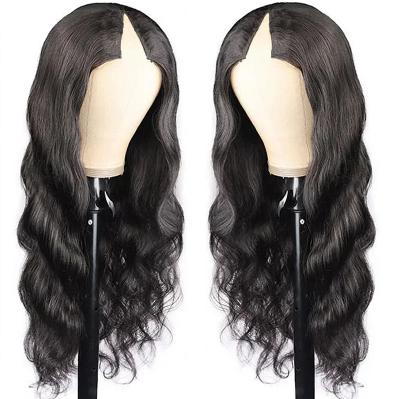 Body Wave V Part Glueless Human Hair Wig 200 Density Upgrade Ready To Wear Natural Colored Human Hair Wigs For Women 30 32 Inch 2