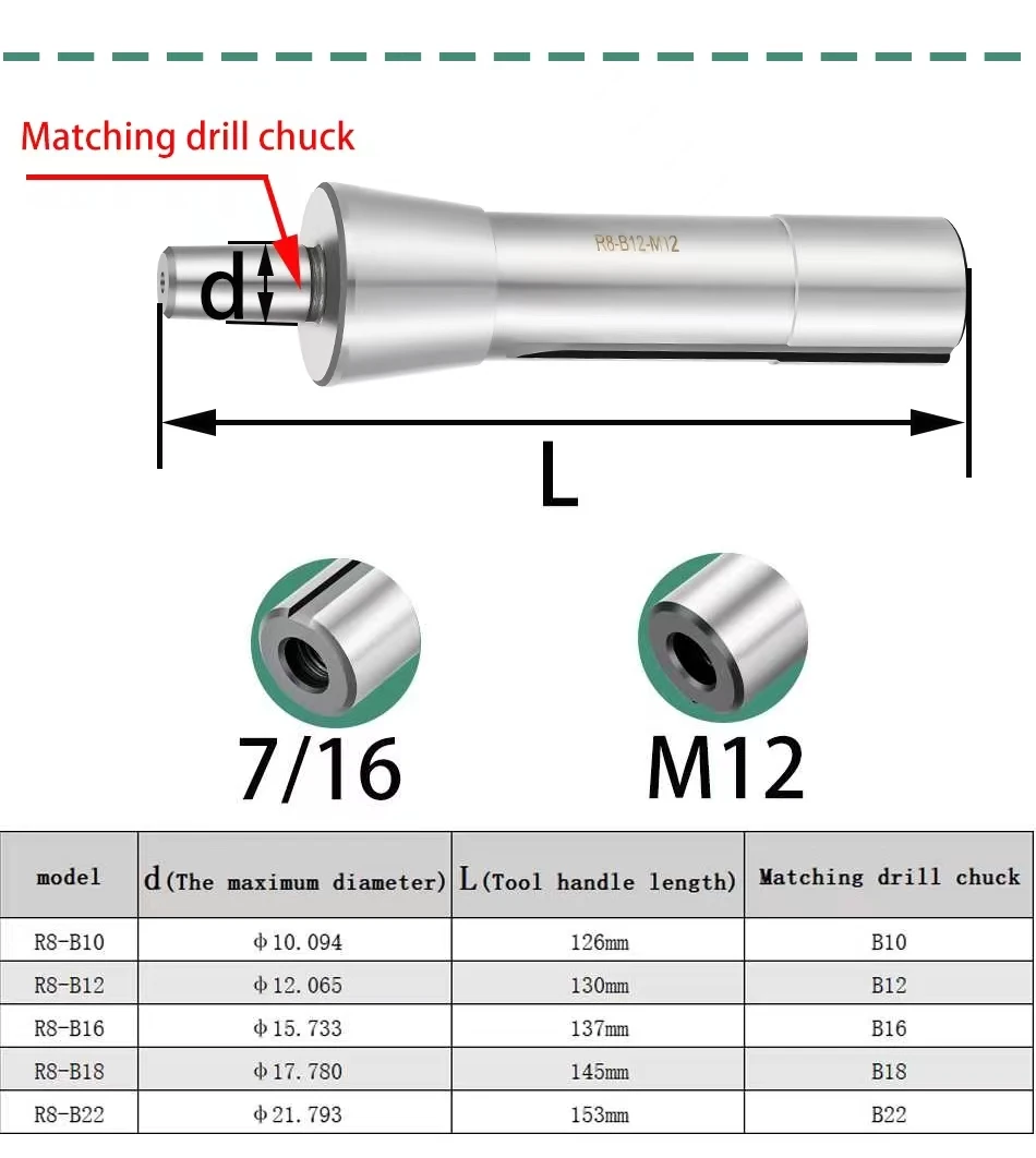 Drill Chuck OUIO MT2 MT3 MT4 MT5 R8 C10 C12 C16 C20 B10 B12 B16 B18 B22 Morse Drill Chuck Lathe CNC drill machine self-tightening drill