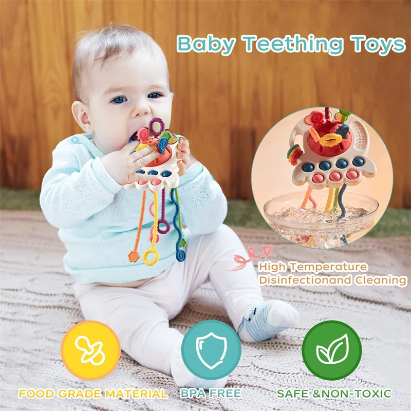 Montessori Pull String Sensory Toys Baby 6 12 Months Silicone Activity Toys  Development Educational Toys For Baby 1 to 3 Years - AliExpress