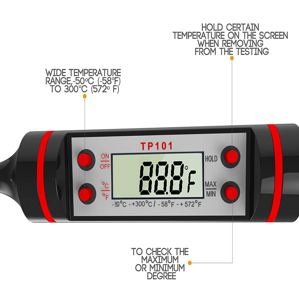 Digital Thermometer Meat Cooking Food Kitchen BBQ Probe Water Milk Oil Liquid Oven Digital Temperature Sensor Meter Thermocouple