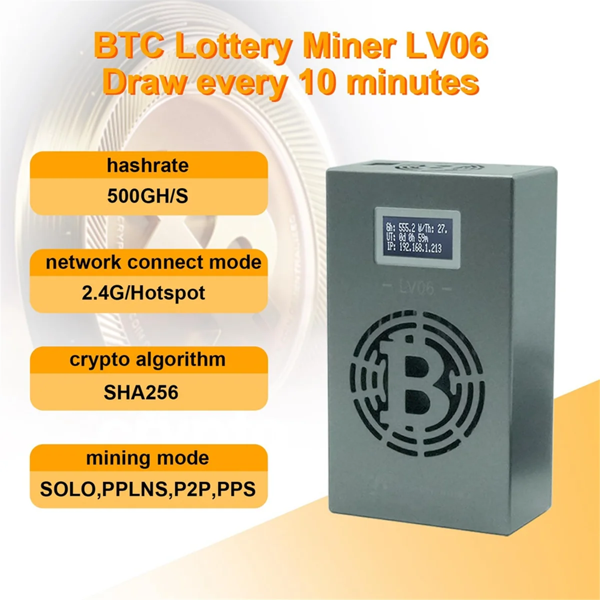 SuperDeals Bitcoin Lucky Miner LV06 Silent Miner Machine BTC Miner 500GH/S  Hashrate Crypto Mining Machine Lottery Miner AU Plug - AliExpress