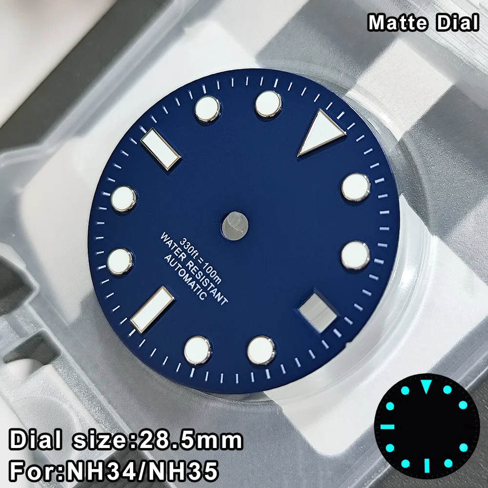 Blue Luminous Multi-Color Watch Dial Replacement - 28.5mm