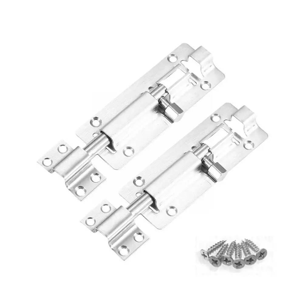 

2pcs Stainless Steel Connecting Rod Bolt Door Lock Doors Home Anti-Theft Windows Safety Guard Security I1U9