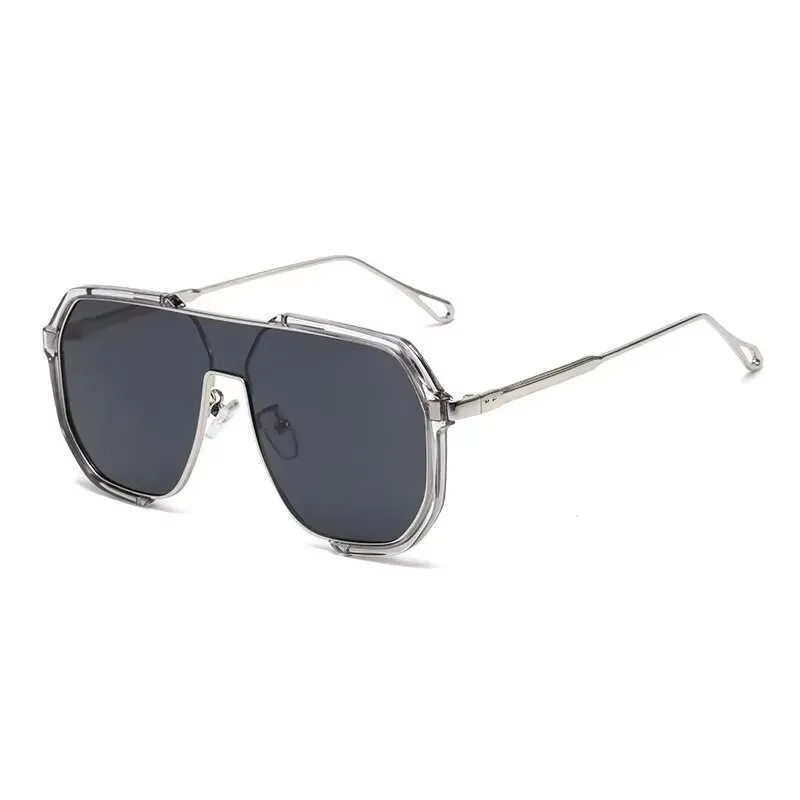 1/2PCS Fashion Large Frame Sunglasses Double Beam Polygonal Sunglasses Trendy Car 31758