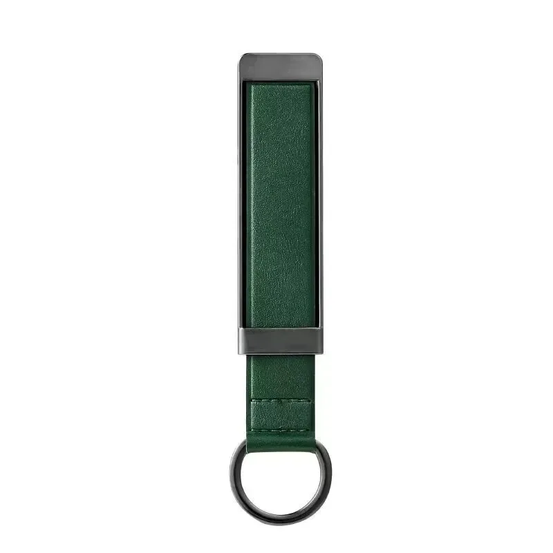 Sleek Leather Finger Ring Phone Holder with Adhesive Pull-Out Stand