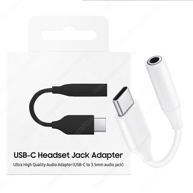 Câble adaptateur USB C (type C) vers prise casque audio jack audio 3,5 -  Blanc