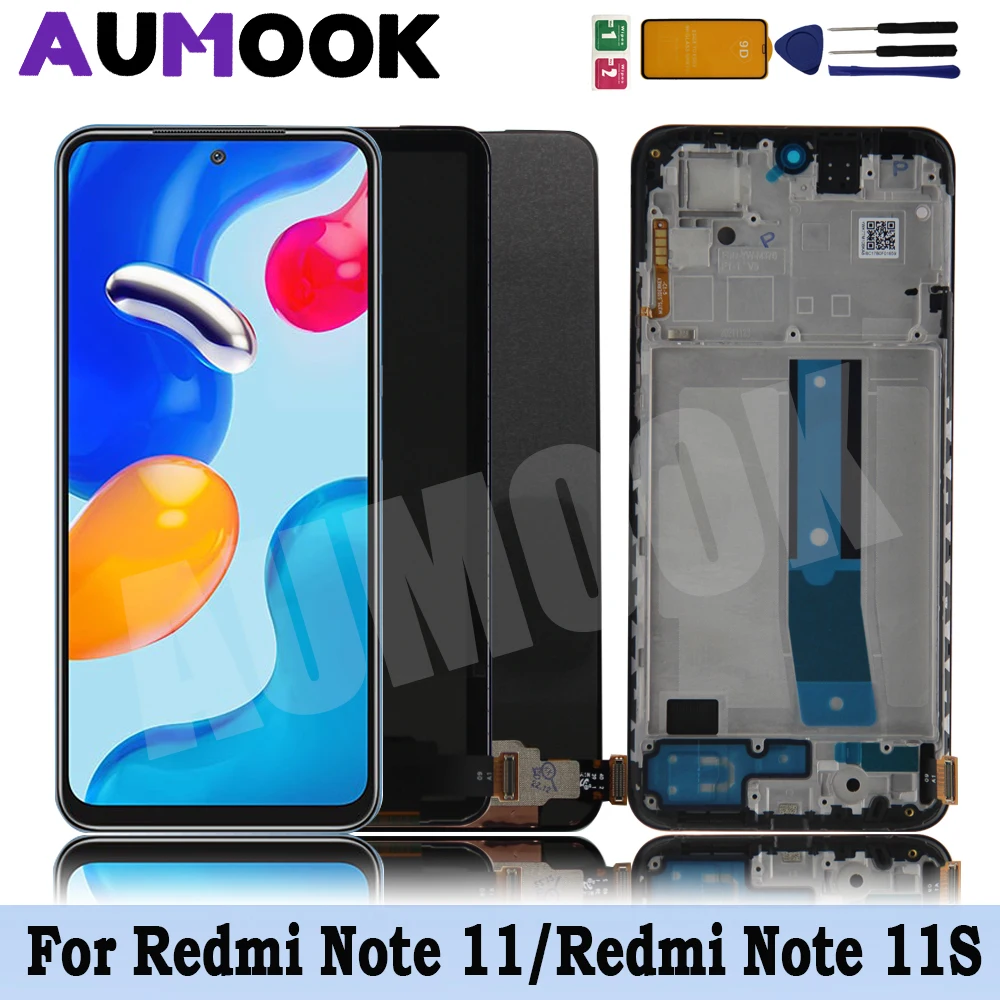 

100% тест AMOLED для Xiaomi Redmi Note 11 ЖК-дисплей Note11 сенсорный экран стекло дигитайзер с рамкой для Redmi Note 11 S ЖК