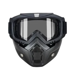 Clear Vision HD Full Face Protective Goggles - Anti - Fog, Sand - Proof, Breathable Mask (Black - lens)