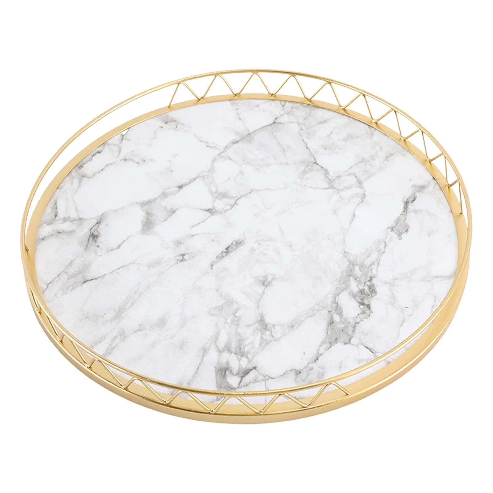 Desk Organizer Tray Candle Platter Round Home Solution Vanity Decorative Tray for Parties Home Kitchen and Home Restaurant 2
