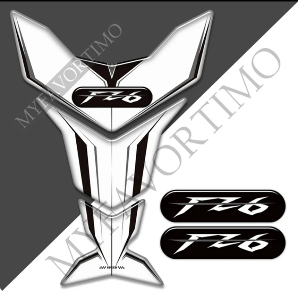 For Yamaha FZ6 FZ6S FZ6N Fazer Knee Decal Kit Gas Fuel Oil Emblem Logo Fairing Fender Windshield Motorcycle Stickers Tank Pad