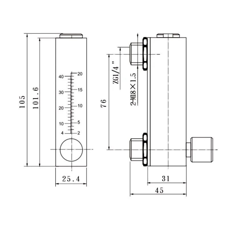 LZT-6T Square Panel Type Gas Flowmeter Air Flow Meter Rotameter 10-100L/min 3-15L/min 3-30L/min 5-25L/min