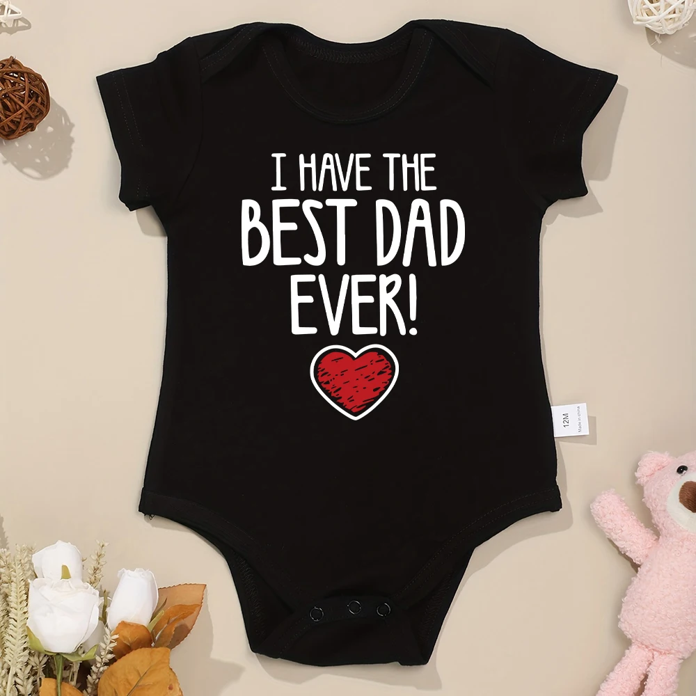 Боди для новорожденных из хлопка, с надписью «I has The Best Dad Ever»