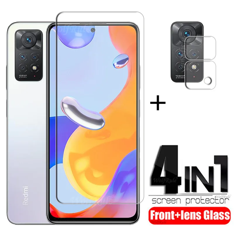 For Xiaomi Redmi Note 11 Pro Glass For Redmi Note 11 Pro Tempered Glass Screen Protector For Redmi Note 11 Pro 5G 11S Lens Glass 2 in 1 full cover glass for xiaomi redmi note 9 pro glass for redmi note 9 pro screen protector for redmi note 9 pro lens glass