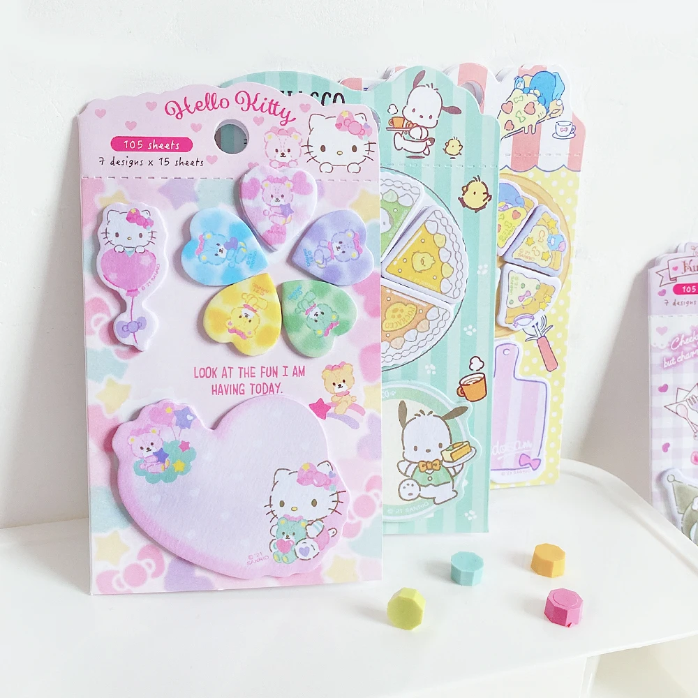 105 sheets Kawaii cartoon animals Sticky Notes Memo Pad Diary Stationary Flakes Scrapbook Decorative Cute Cartoon N Times Sticky - 3