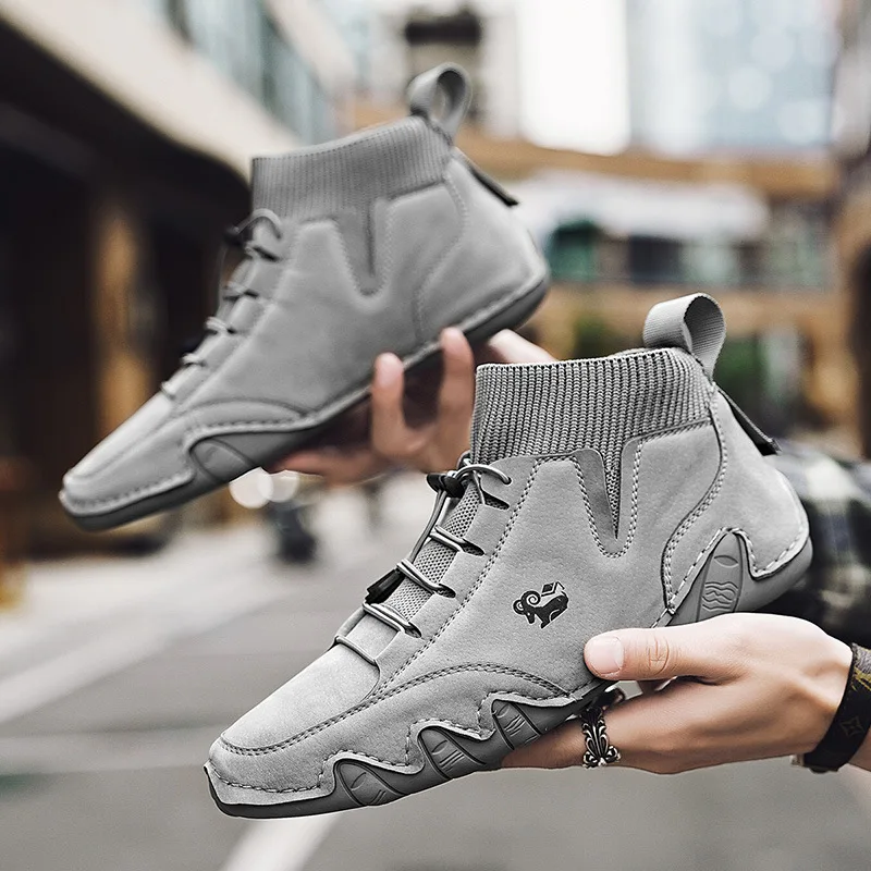 

Men Sneakers Spring Pu Leather Casual Shoes 2023 New Outdoor Light Lace-Up Shoes for Men Fashion Solid Colors Tennis Zapatillas