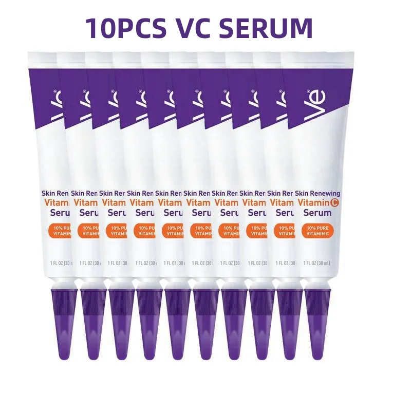 

10PCS Vitamin C Serum With Hyaluronic Acid Anti-Aging Brighten Tone Ceramide Repair Skin Barrier Moisturizing For Skin Care 30ml