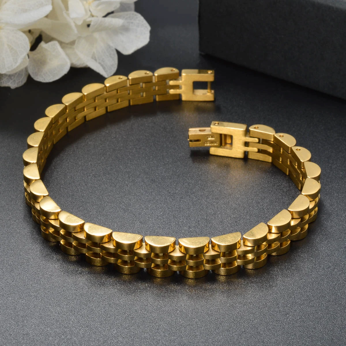 1PC Men's and Women's Stainless Steel Bracelet 8mm Wide Strap Design Simple Classic Hip Hop Punk Jewelry Gift