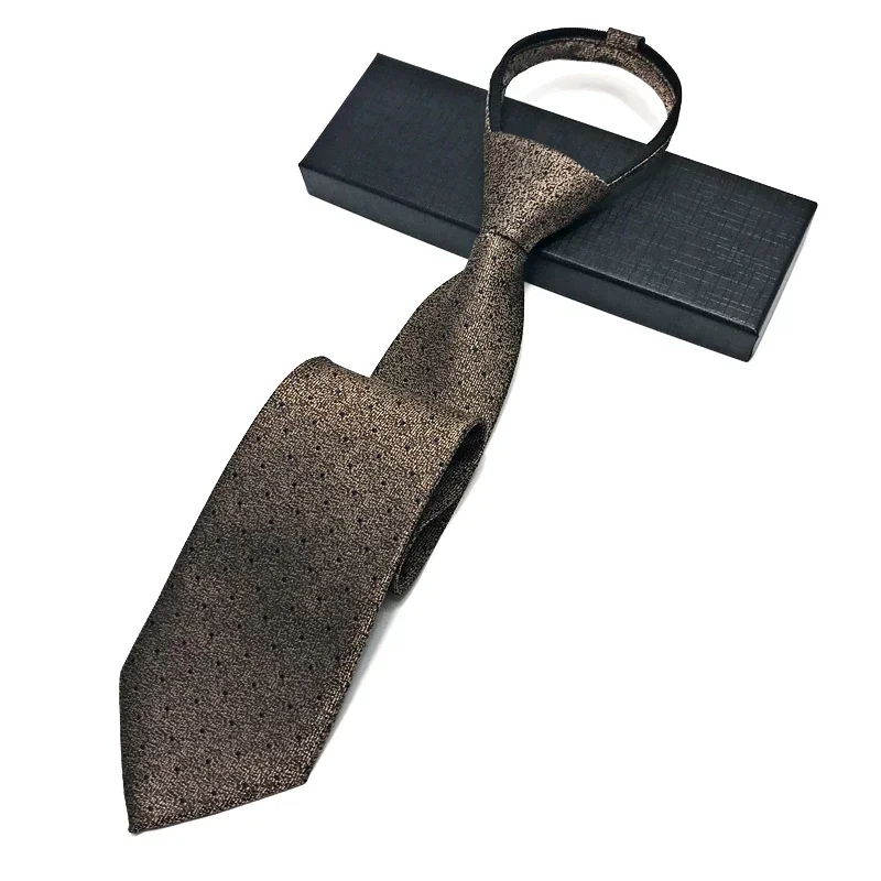 VEEKTIE 브랜드 8CM 지퍼 넥타이 남성용 꽃 무늬 ONEKEY 페이즐리 공식 레트로 빈티지 브라운 Mailard Corbatas 오리지널 선물 디자이너