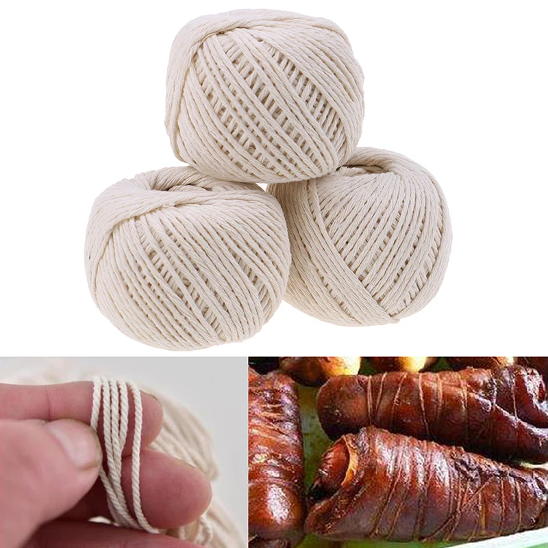 1Roll 70M Butcher's Cotton Cooking Tools  Twine Meat Prep Trussing Turkey Barbecue Strings Meat Sausage Tie Rope Cord