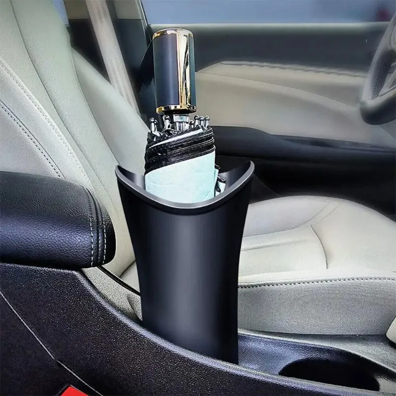 Car Storage Box With Hook Umbrella Kettle Rack Barrel Trash Box Storage Holder Case Plastic Can Black Auto Z1E8