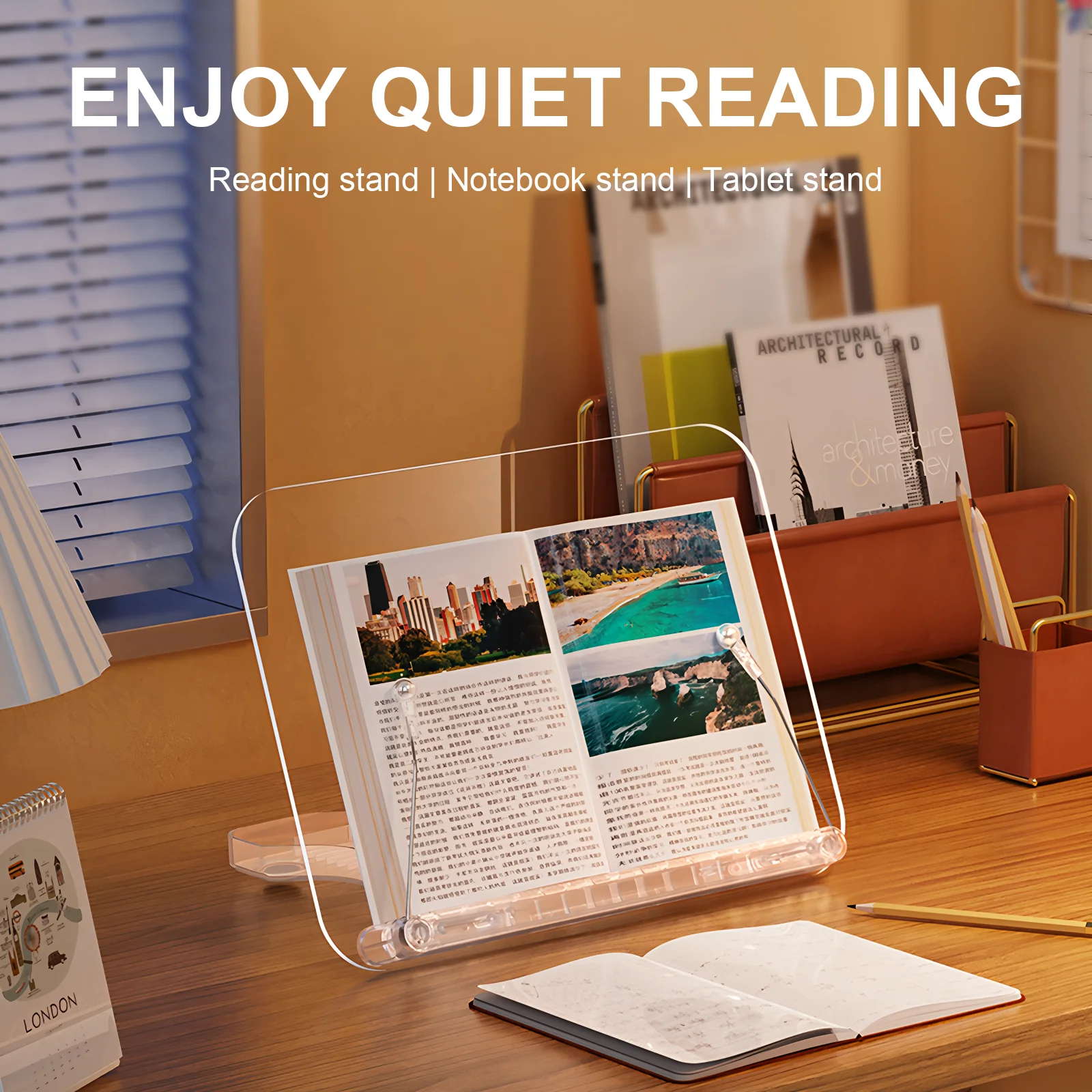 Unew Transparent Multi-functional Reading Stand & Notebook Holder: Perfect for Reading, Writing, Drawing, and Working!