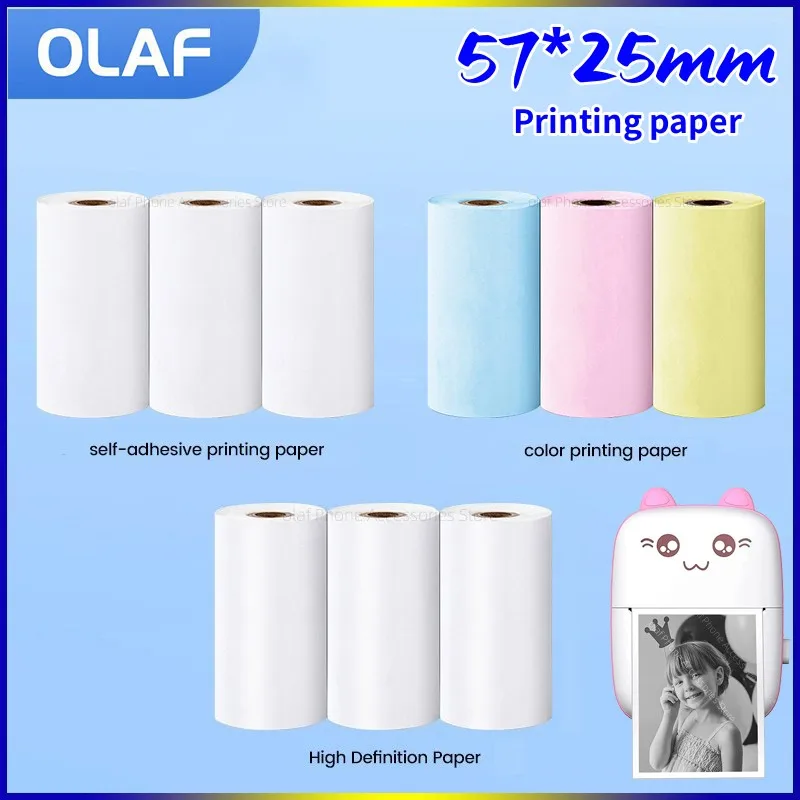 Olaf 57MM 미니 프린터 감열지 HD 다채로운 스티커 라벨 무선 블루투스 ..