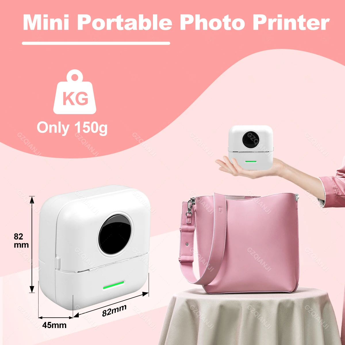 Mini Thermal Label Printer Smart Pocket Portable Photo Printer For Mobile Wireless Bluetooth Adhesive Sticker w/ Printing Paper
