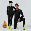 Men Boys Thermal Underwear Warm First Layer Sports Compression Fleece Rashgard Quick Dry Plush Skin Kids Long Johns Jogging Suit 6