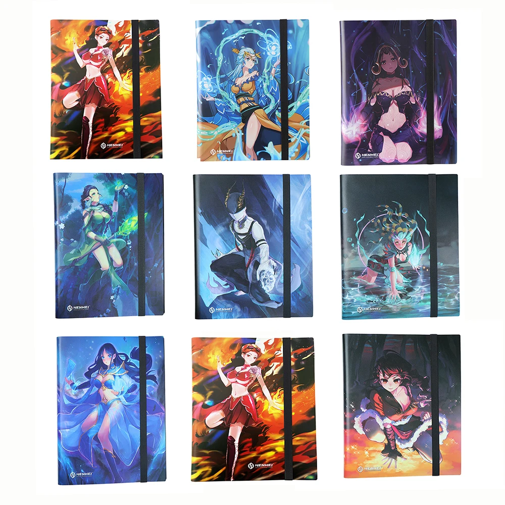 

Chandra Cartoon Card Binder, 9 Pockets Trading Card Album Folder , 360 Side Loading Pocket Binder for Yugioh, MTG and Other TCG