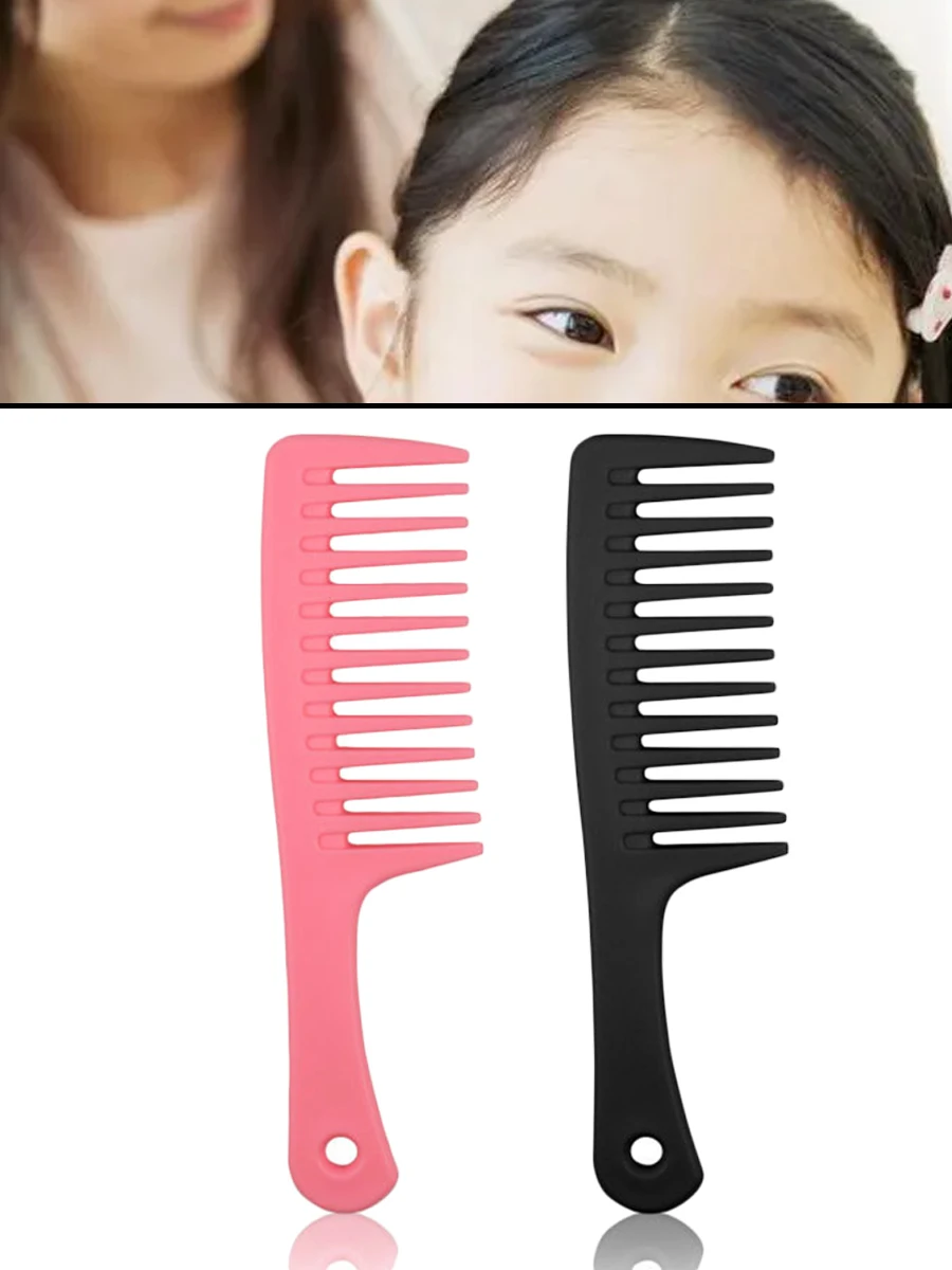 

Large Hair Styling Plastic Comb Round Handle Wide Tooth Detangling Comb Reduce Hair Loss Comb Hairdress Salon Styling Tool