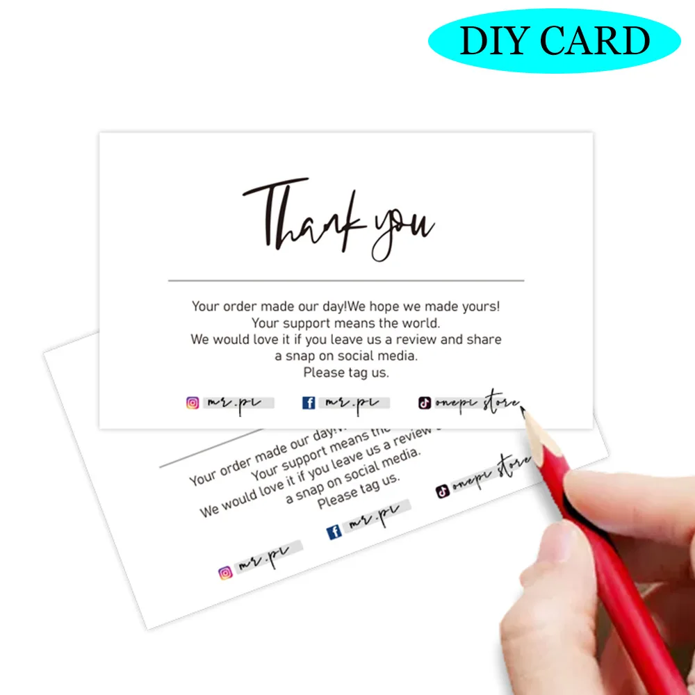 30Pcs 9x5.4cm Coated Paper Writable Pakages Thank You Gift Cards DIY Greeting Packaging Supplies For Small Businesses