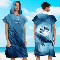 2024 adult men hooded bath towel microfiber Quick drying beach bathrobe Cape surf poncho for outdoor sandbeach from China 2