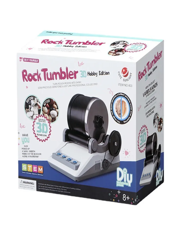 110/220V Rock Tumbler Kit DIY Electric Rock Tumbler Toy With Rough Gemstones Pol