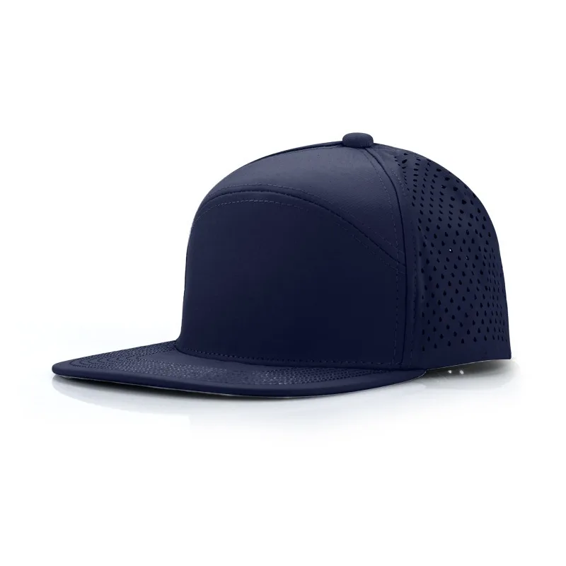 2024 New Custom Logo Flat Brim Hat 6 Panel Punched Truck Hat Men's and Women's Outdoor Sunshade Snapback Hip Hop Baseball Hats 4