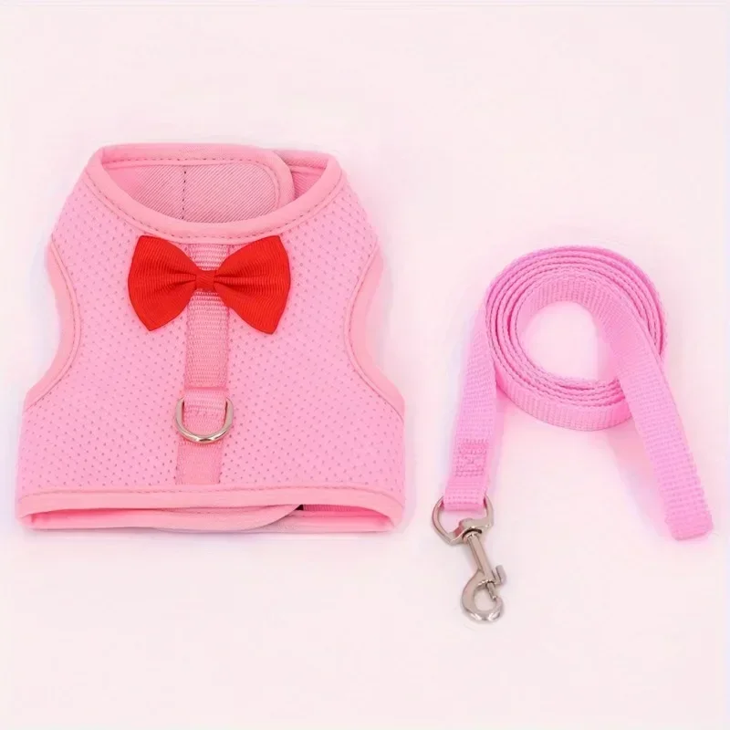 Adjustable Bunny Harness Leash Set - Soft Vest for Small Pets Rabbits Ferrets Kittens