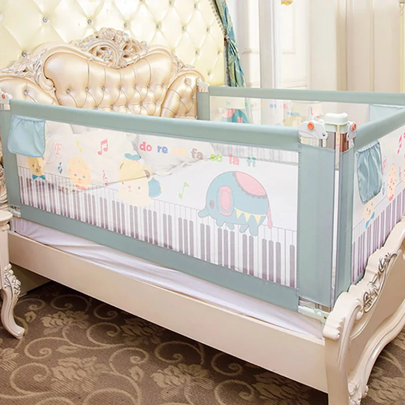 Barreira de segurança imbaby para camas infantis berço pára-choques barreira  de cama de criança bonito dos desenhos animados céu azul bebê cama  guardrail proteger o bebê