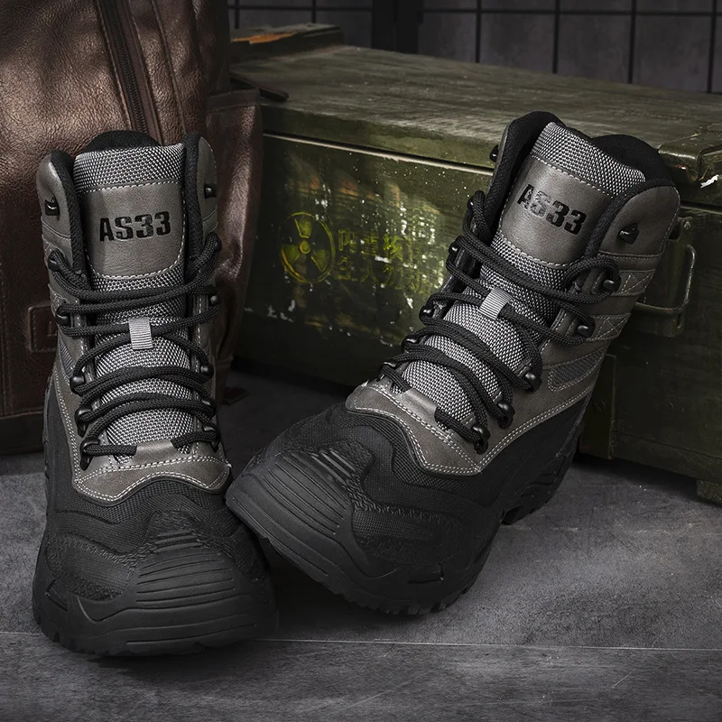 

2024 Army Tactical Boots Men Military Combat Training Boots Outdoor Climbing Hiking Shoes Men's Work Safety Desert Shoes New