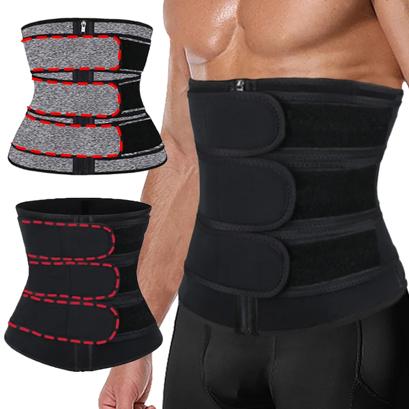 Men Waist Support Waist Trainer Belt Workout Tummy Control Belly Cincher Sauna Sweat Girdle Sport Fat Trimmer Slimming Bands