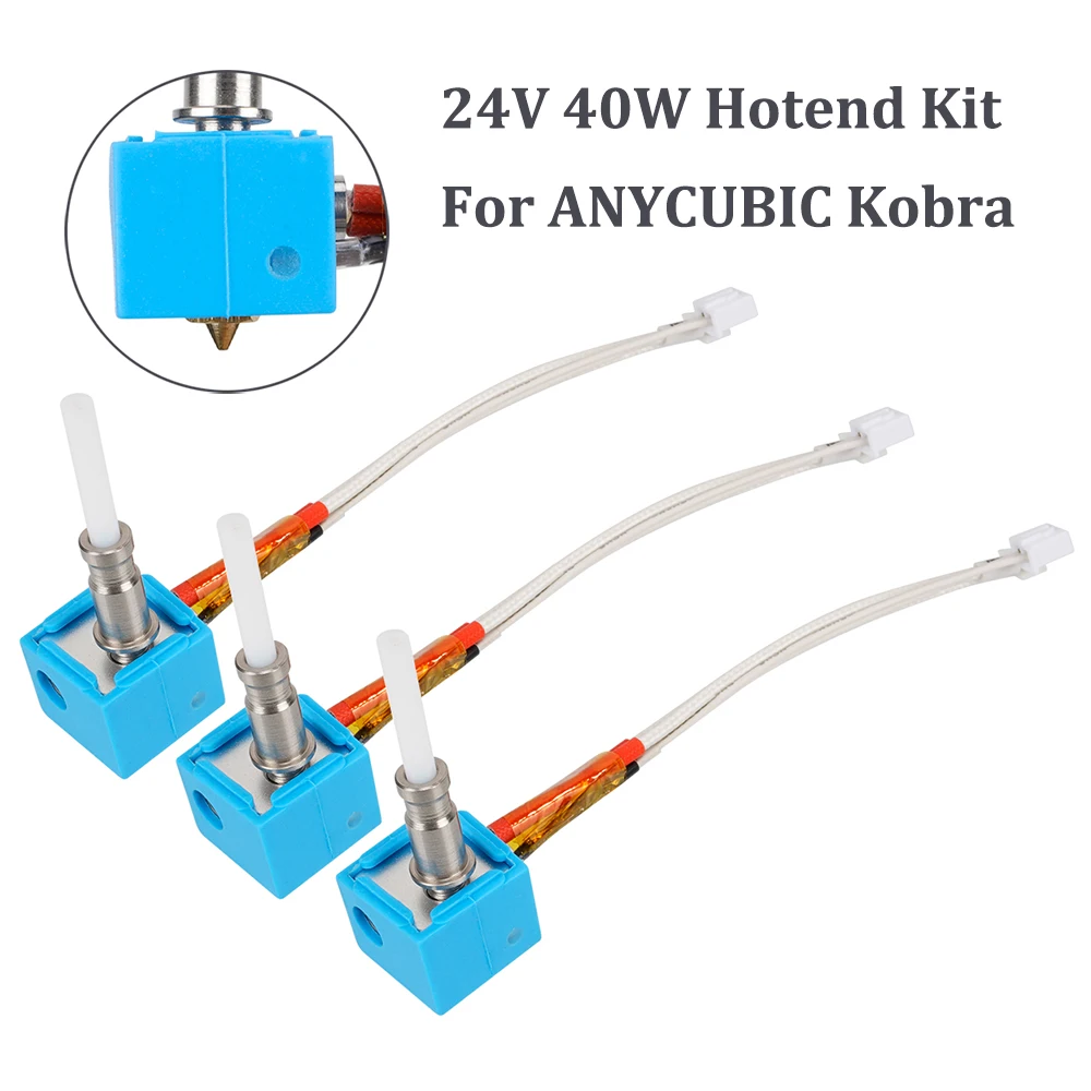 2 Pz Kobra Hotend Testina Di Stampa J-Head Per Anycubic Kobra Hotend Parti Della Stampante 3D Impresora 3D Estrusore 24V 40W Riscaldatore A Cartuccia