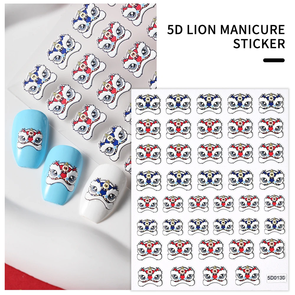 Embossed Sticker Celebrating The Year Of The Dragon Nail Art Stickers Eye-catching 2024 Lunar New Year Accessories Sticker Lucky 6