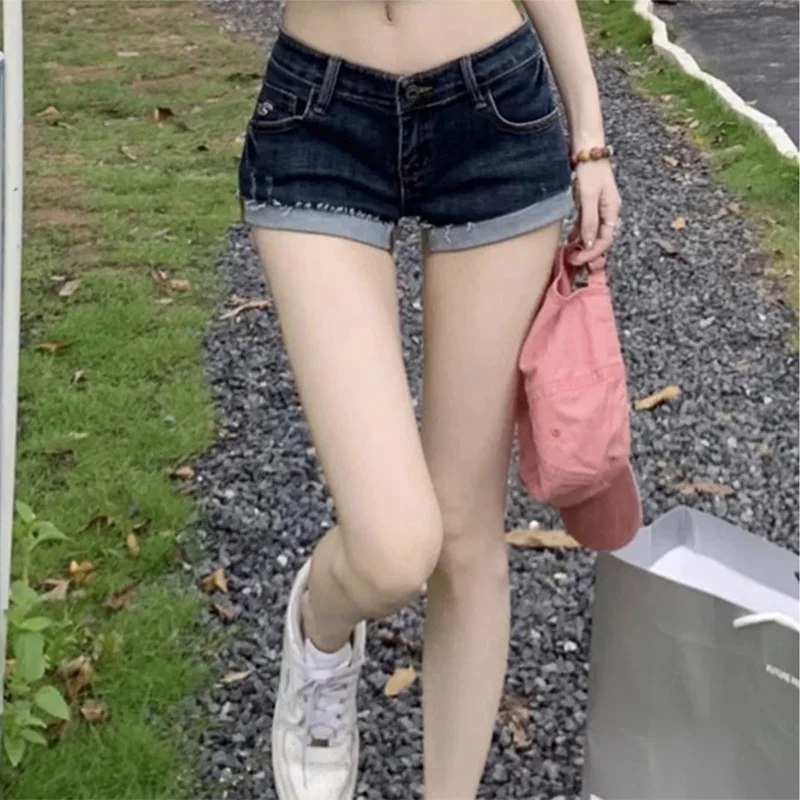 Women Korean Denim Shorts Pants Lady Low